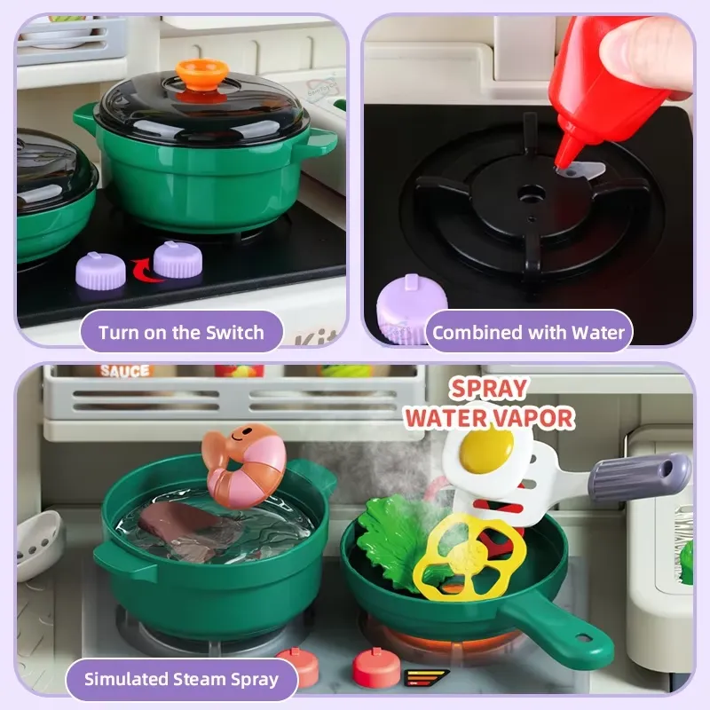 90cm Large Pretend Play Kitche - Kids Toys Kitchen Set ulasan dan harga