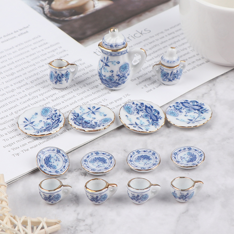 15Pcs 1:12 Miniature Porcelain - Kids Toys Kitchen Set ulasan dan harga