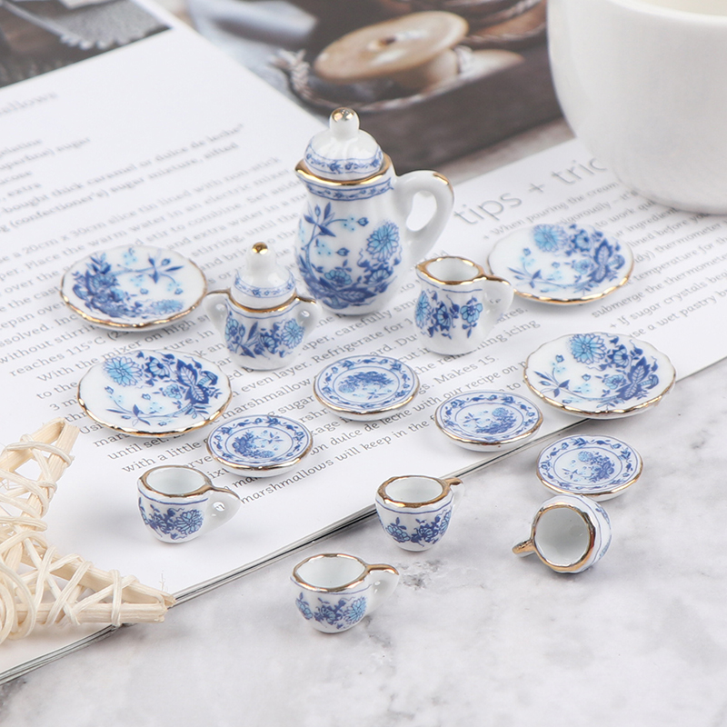 15Pcs 1:12 Miniature Porcelain - Kids Toys Kitchen Set ulasan dan harga