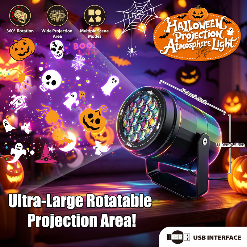 Halloween Christmas LED Projec - Kids Yard Toys ulasan dan harga