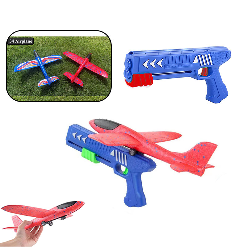 HH Kids 24/34cm Foam Plane Lau - Catapult Launcher Toy ulasan dan harga
