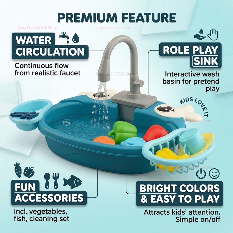 Toddler Interactive Water Play - Kids Toys Kitchen Set ulasan dan harga